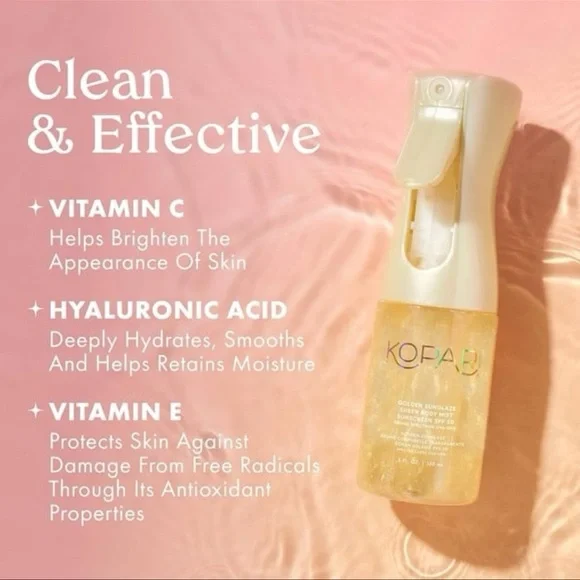 Kopari Golden Sunglaze Sheer Body Mist Sunscreen Spray SPF 50 NWT - Picture 3 of 11